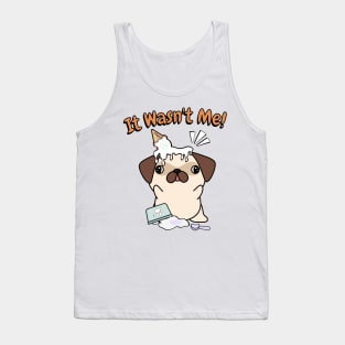 Funny pug got caught stealing ice cream Tank Top